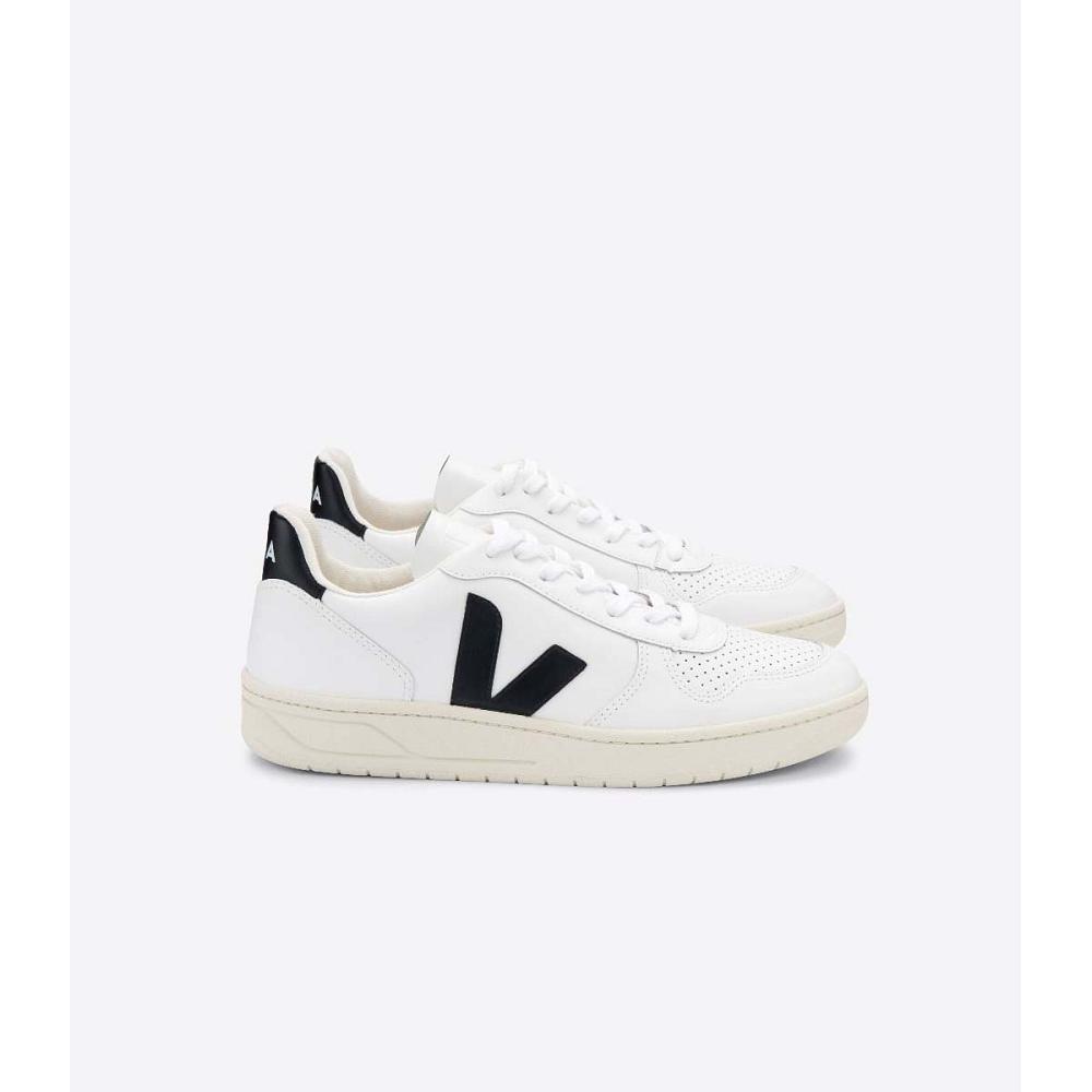 Αθλητικά Παπούτσια ανδρικα Veja V-10 LEATHER White/Black | GR 337FDN